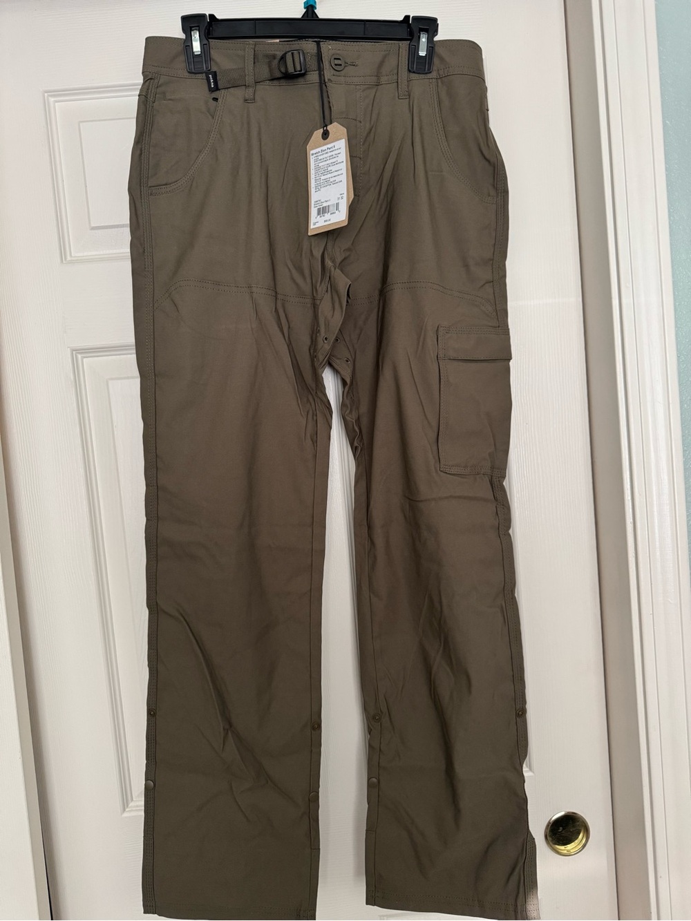 prAna Stretch Zion Cargo Hiking Pants Olive Green Men’s 31x32 NWT